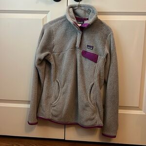 Patag gray, medium synchilla quarter snap